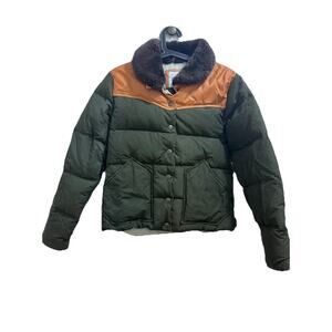 Trailwear By Penfield USA Goose Down Puffer Leather Jacket Size Small